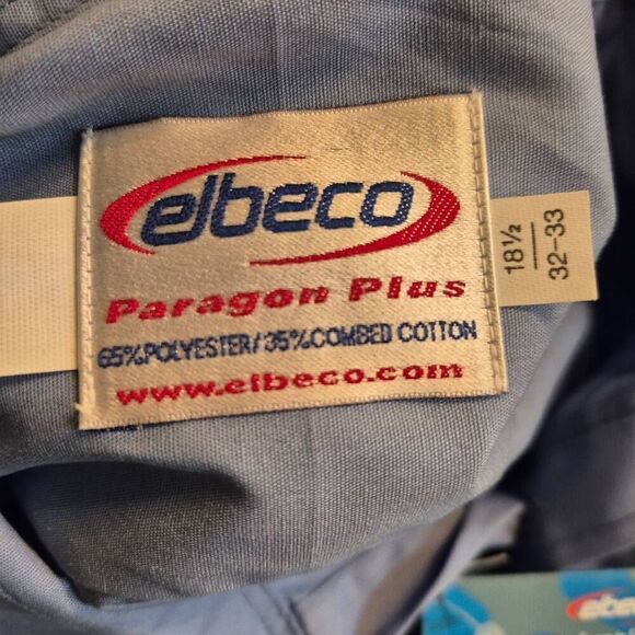 Elbeco Men's Paragon Plus Long Sleeve Shirt, Blue, poly/cotton - P878 NEW - Picture 12 of 13